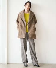 PJUAD30820 CHRISTIAN AUJARD Lサイズ(クリスチャン・オジャール Lサイズ) 【大きいサイズ】シャギーオーバーコート ブラウン