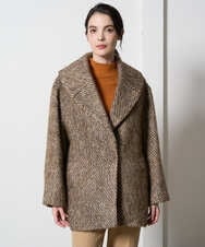 PJUAD30820 CHRISTIAN AUJARD Lサイズ(クリスチャン・オジャール Lサイズ) 【大きいサイズ】シャギーオーバーコート ブラウン