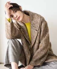 PJUAD30820 CHRISTIAN AUJARD Lサイズ(クリスチャン・オジャール Lサイズ) 【大きいサイズ】シャギーオーバーコート ブラウン