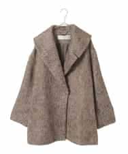 PJUAD30820 CHRISTIAN AUJARD Lサイズ(クリスチャン・オジャール Lサイズ) 【大きいサイズ】シャギーオーバーコート ブラウン