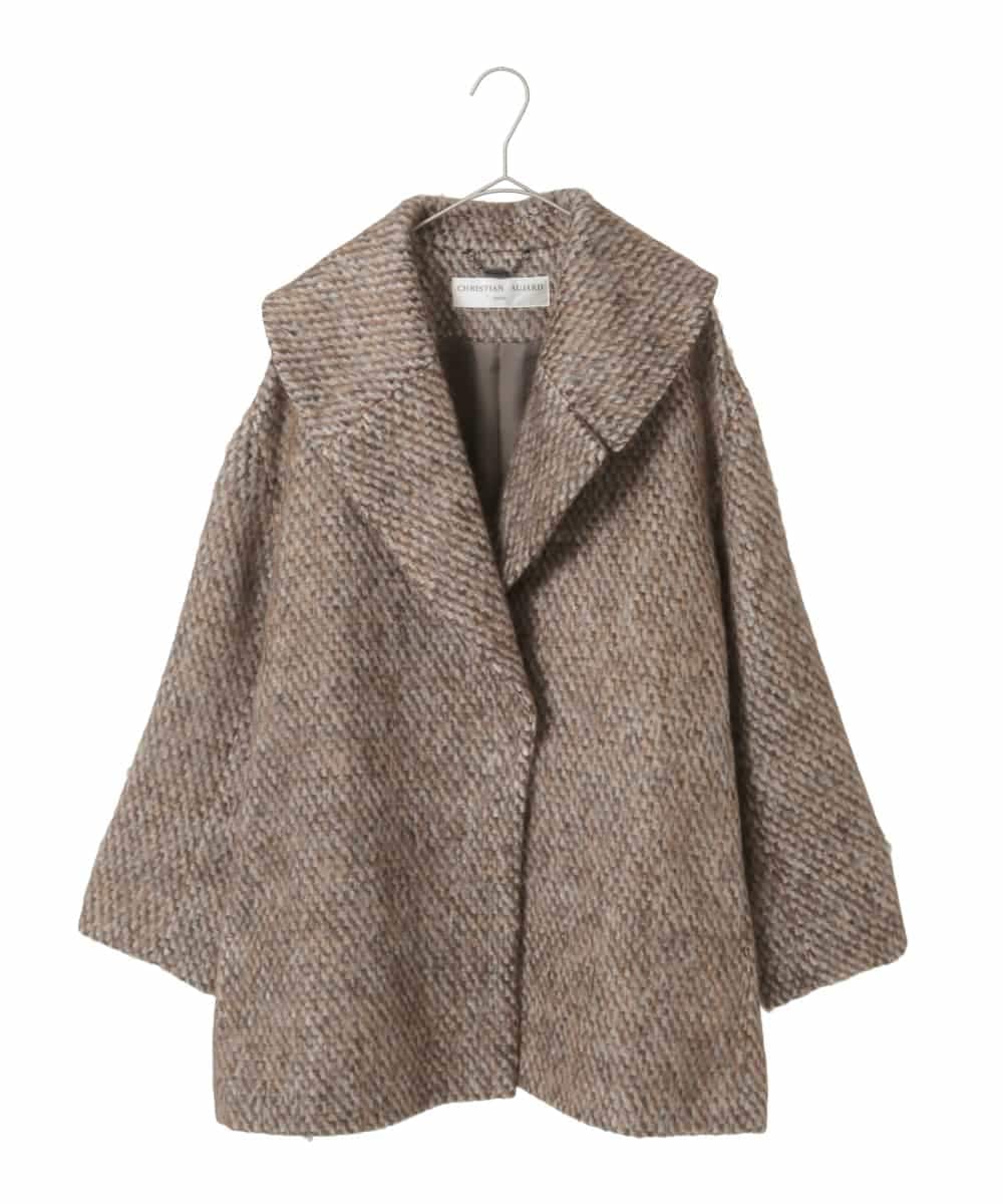 PJUAD30820 CHRISTIAN AUJARD Lサイズ(クリスチャン・オジャール Lサイズ) 【大きいサイズ】シャギーオーバーコート ブラウン