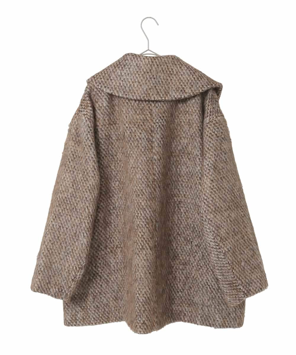 PJUAD30820 CHRISTIAN AUJARD Lサイズ(クリスチャン・オジャール Lサイズ) 【大きいサイズ】シャギーオーバーコート ブラウン