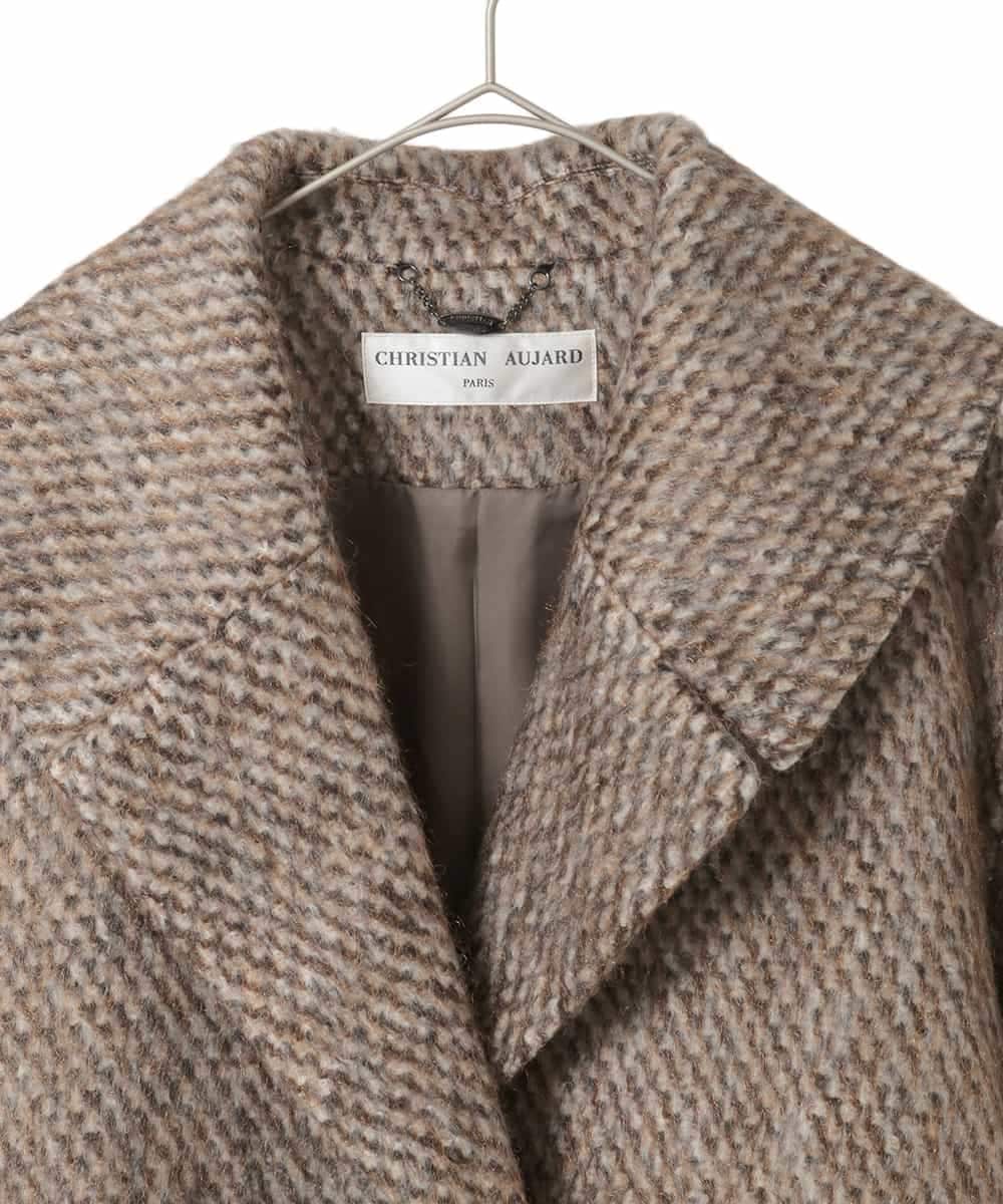PJUAD30820 CHRISTIAN AUJARD Lサイズ(クリスチャン・オジャール Lサイズ) 【大きいサイズ】シャギーオーバーコート ブラウン