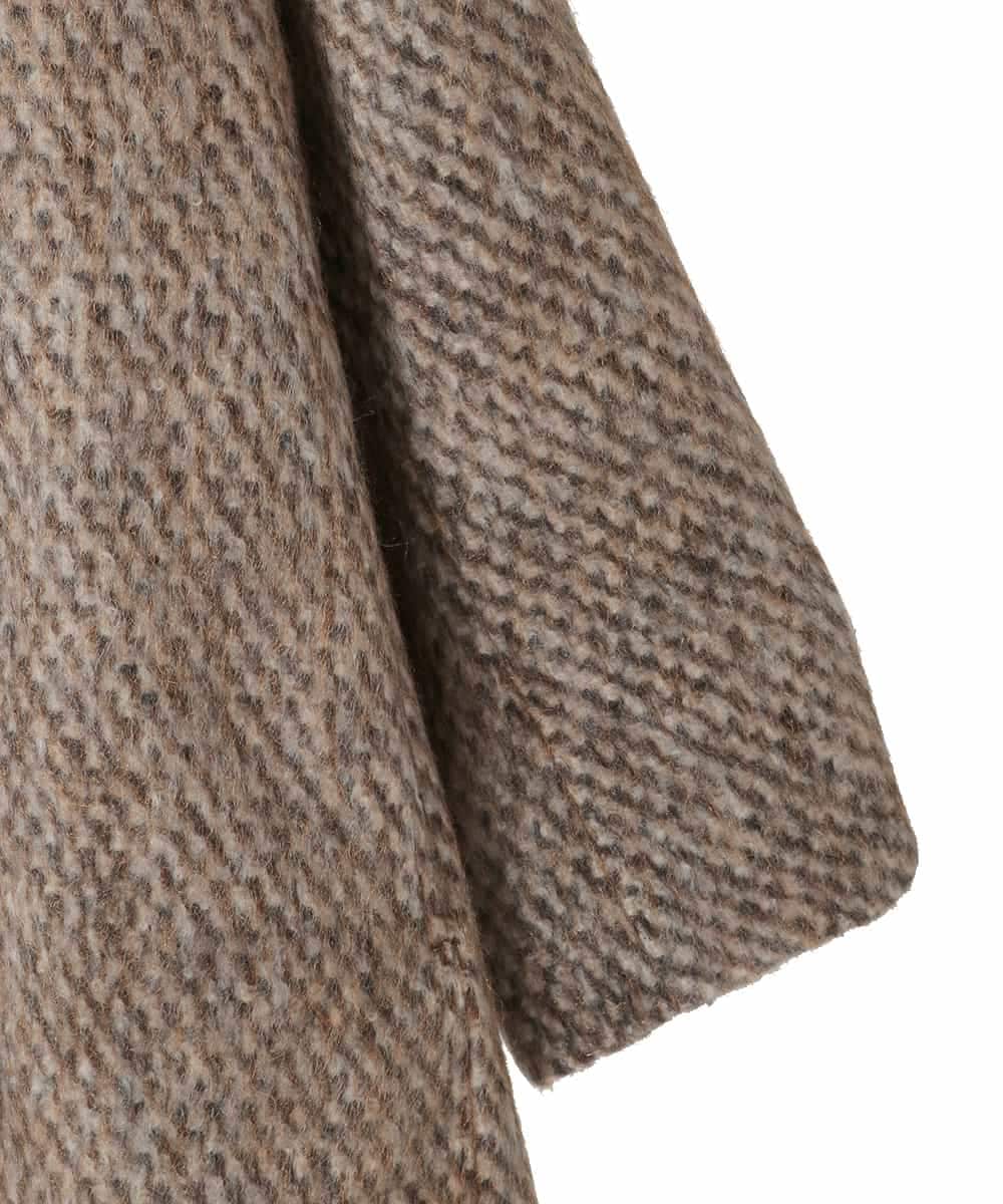 PJUAD30820 CHRISTIAN AUJARD Lサイズ(クリスチャン・オジャール Lサイズ) 【大きいサイズ】シャギーオーバーコート ブラウン