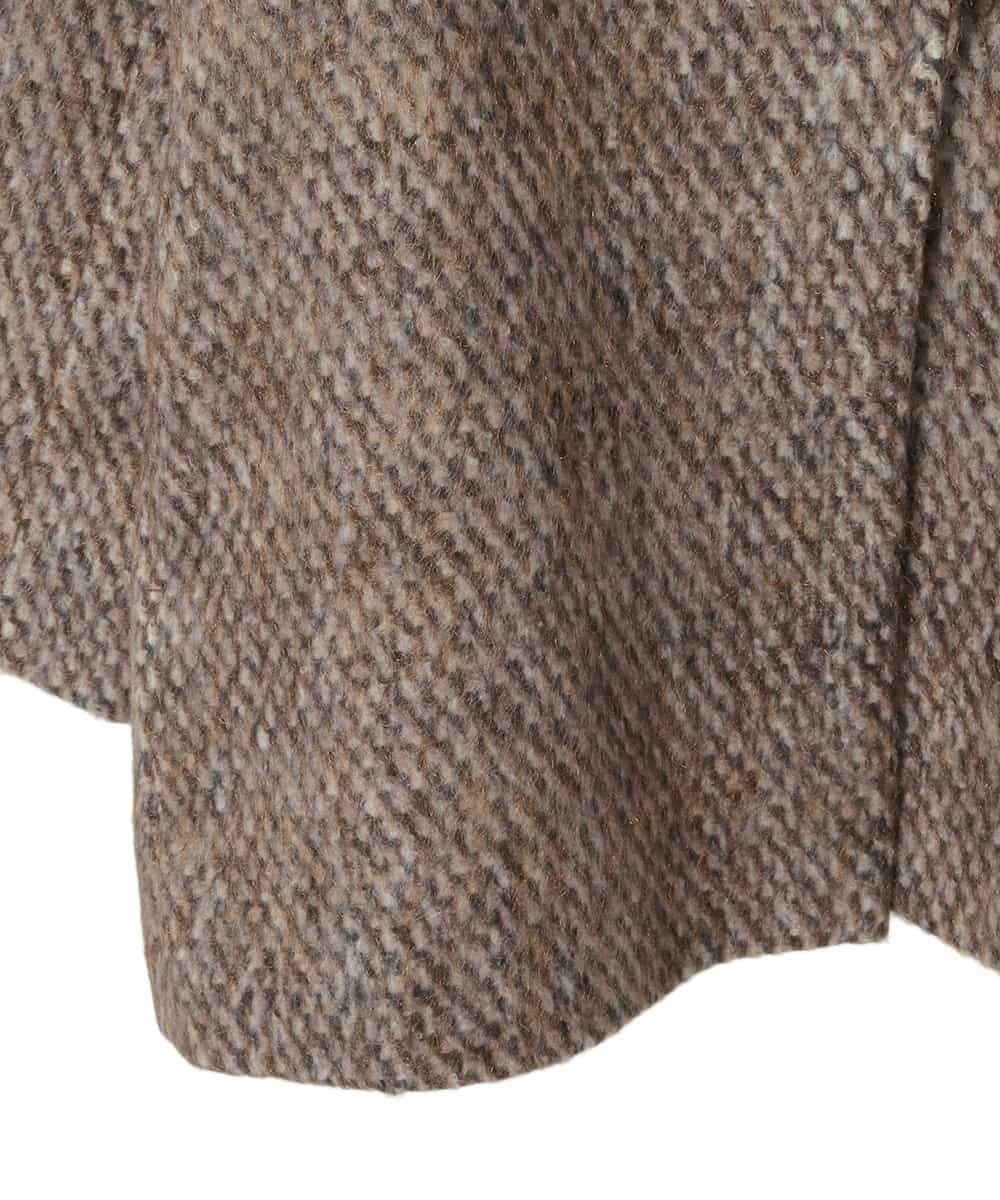 PJUAD30820 CHRISTIAN AUJARD Lサイズ(クリスチャン・オジャール Lサイズ) 【大きいサイズ】シャギーオーバーコート ブラウン