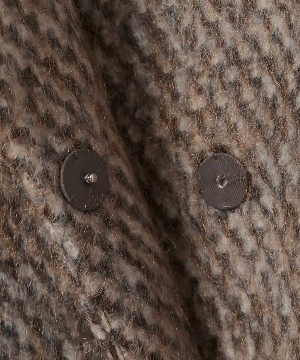 PJUAD30820 CHRISTIAN AUJARD Lサイズ(クリスチャン・オジャール Lサイズ) 【大きいサイズ】シャギーオーバーコート ブラウン