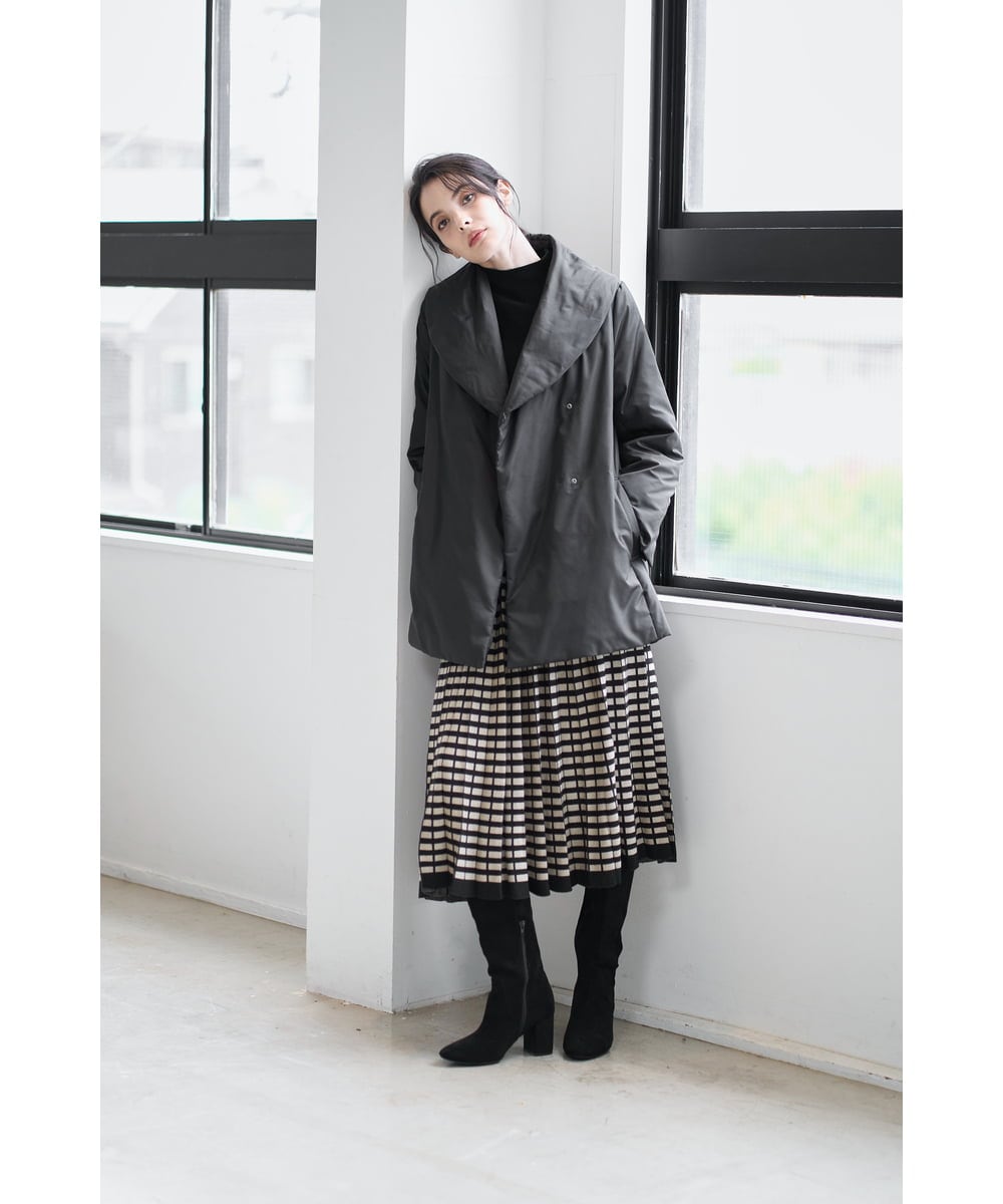 PJVAD43830 CHRISTIAN AUJARD Lサイズ(クリスチャン・オジャール Lサイズ) 【大きいサイズ/暖か･軽い】ミドル丈ダウンコート ブラック