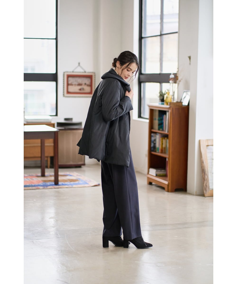 PJVAD43830 CHRISTIAN AUJARD Lサイズ(クリスチャン・オジャール Lサイズ) 【大きいサイズ/暖か･軽い】ミドル丈ダウンコート ブラック