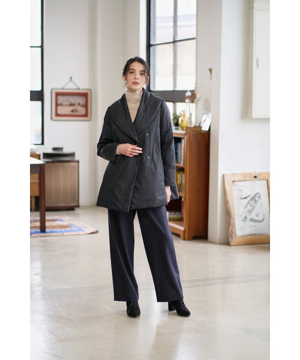 PJVAD43830 CHRISTIAN AUJARD Lサイズ(クリスチャン・オジャール Lサイズ) 【大きいサイズ/暖か･軽い】ミドル丈ダウンコート ブラック