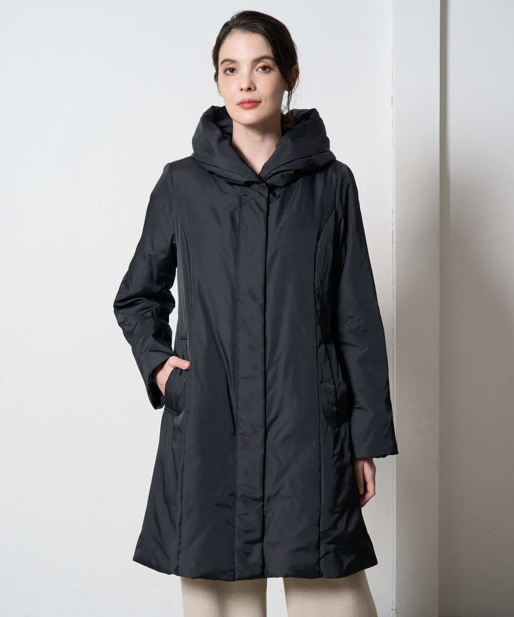 PJVAD44930 CHRISTIAN AUJARD Lサイズ(クリスチャン・オジャール Lサイズ) 【大きいサイズ/暖か･軽い】フーディーダウンコート ブラック