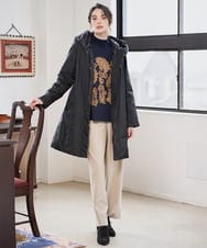 PJVAD44930 CHRISTIAN AUJARD Lサイズ(クリスチャン・オジャール Lサイズ) 【大きいサイズ/暖か･軽い】フーディーダウンコート ブラック