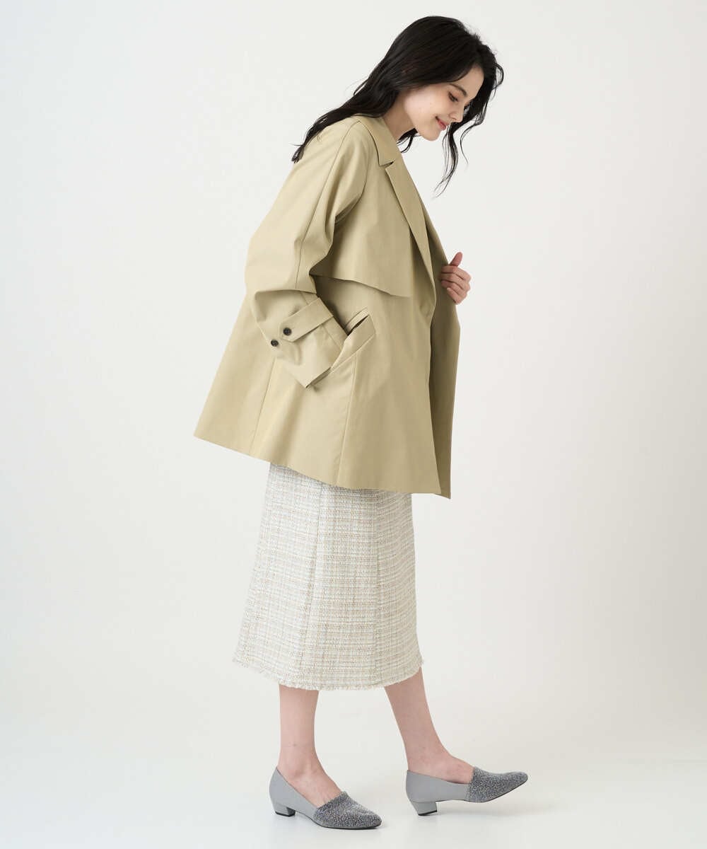 PJVEE04820 CHRISTIAN AUJARD Lサイズ(クリスチャン・オジャール Lサイズ) 【大きいサイズ/ライナー付】デザインハーフコート ベージュ