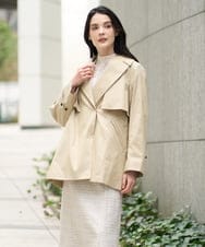 PJVEE04820 CHRISTIAN AUJARD Lサイズ(クリスチャン・オジャール Lサイズ) 【大きいサイズ/ライナー付】デザインハーフコート ベージュ