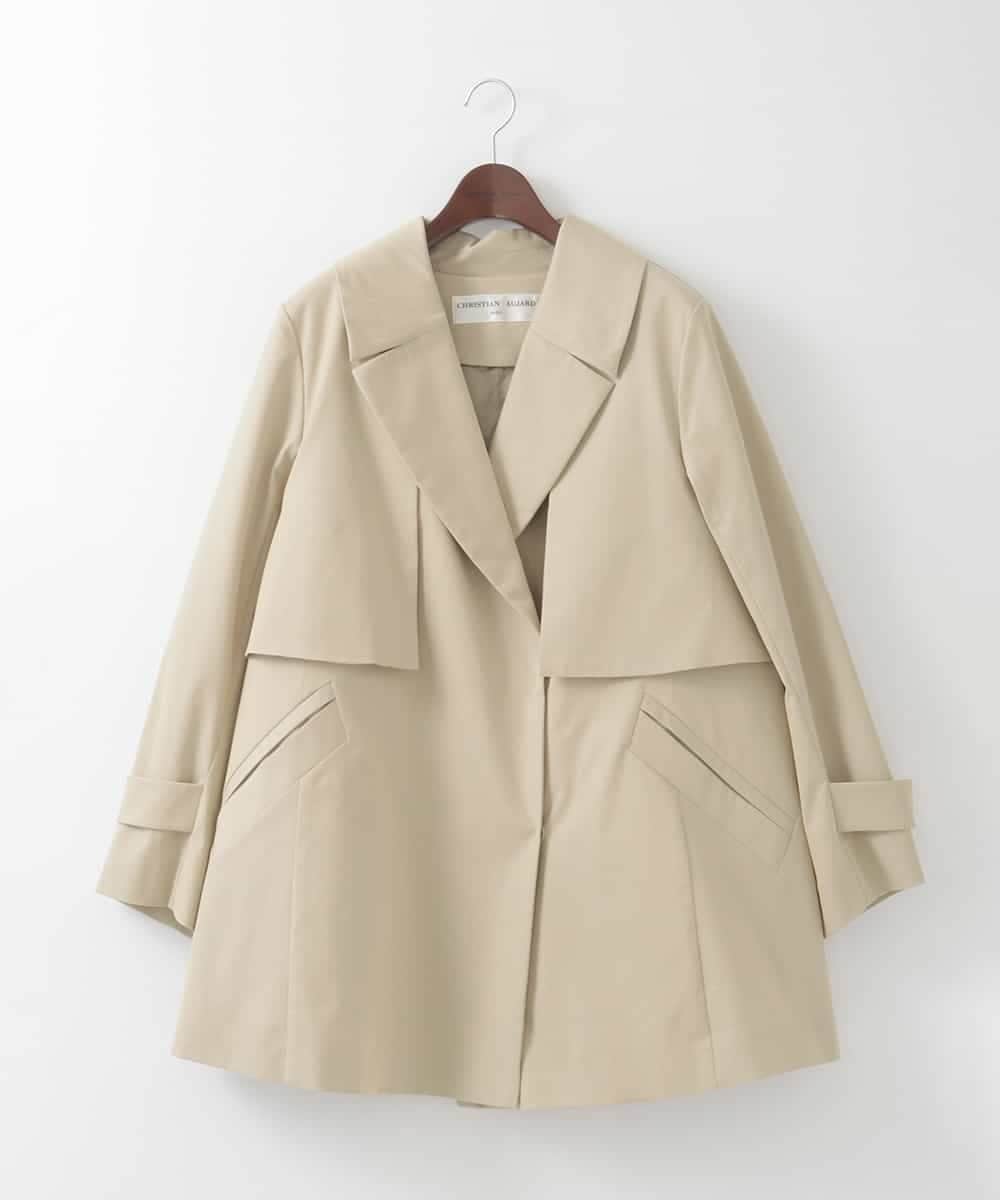 PJVEE04820 CHRISTIAN AUJARD Lサイズ(クリスチャン・オジャール Lサイズ) 【大きいサイズ/ライナー付】デザインハーフコート ベージュ