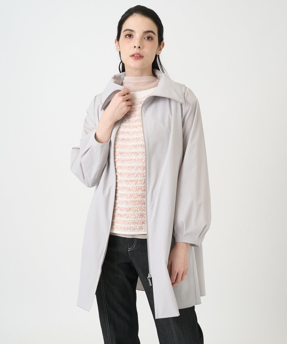 PJVEE16520 CHRISTIAN AUJARD Lサイズ(クリスチャン・オジャール Lサイズ) 【大きいサイズ/シワになりにくい】タフタジップアップコート ライトグレー