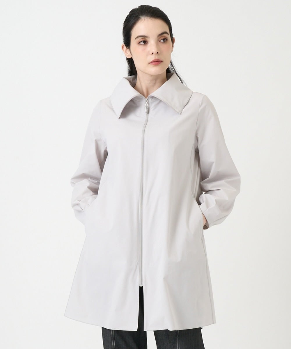 PJVEE16520 CHRISTIAN AUJARD Lサイズ(クリスチャン・オジャール Lサイズ) 【大きいサイズ/シワになりにくい】タフタジップアップコート ライトグレー