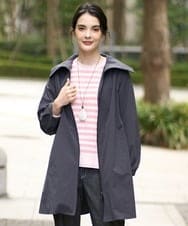 PJVEE16520 CHRISTIAN AUJARD Lサイズ(クリスチャン・オジャール Lサイズ) 【大きいサイズ/シワになりにくい】タフタジップアップコート ダークグレー