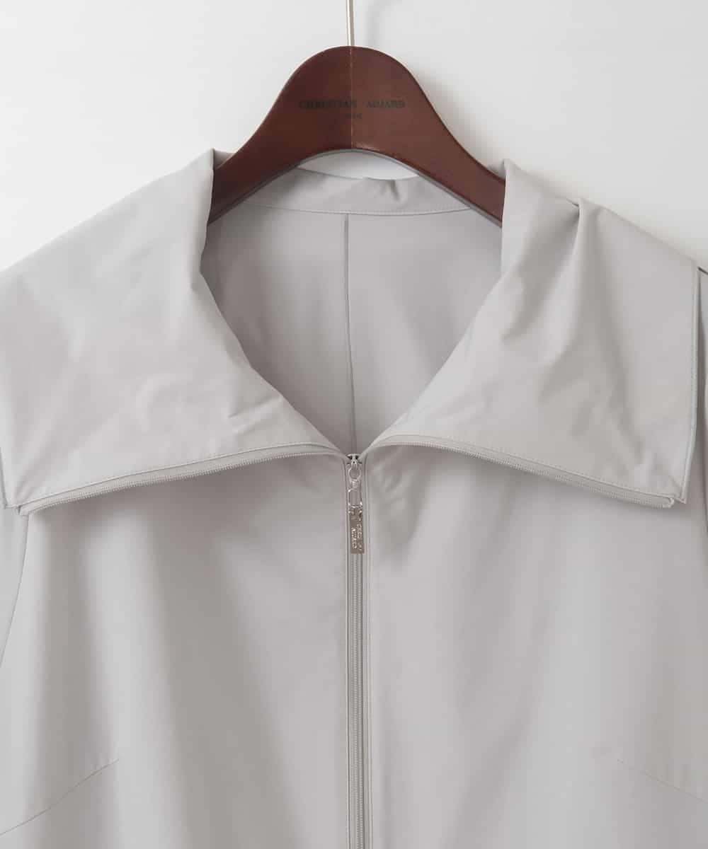 PJVEE16520 CHRISTIAN AUJARD Lサイズ(クリスチャン・オジャール Lサイズ) 【大きいサイズ/シワになりにくい】タフタジップアップコート ライトグレー