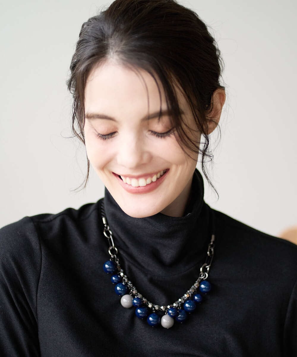 PL2AD05200 CHRISTIAN AUJARD(クリスチャン・オジャール) オーブネックレス ネイビー系