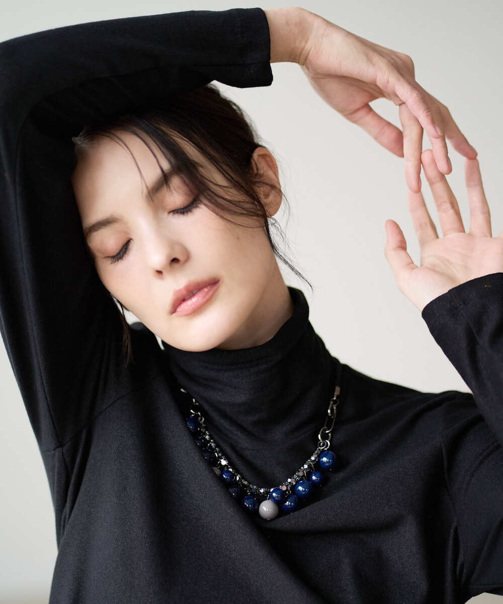 PL2AD05200 CHRISTIAN AUJARD(クリスチャン・オジャール) オーブネックレス ネイビー系