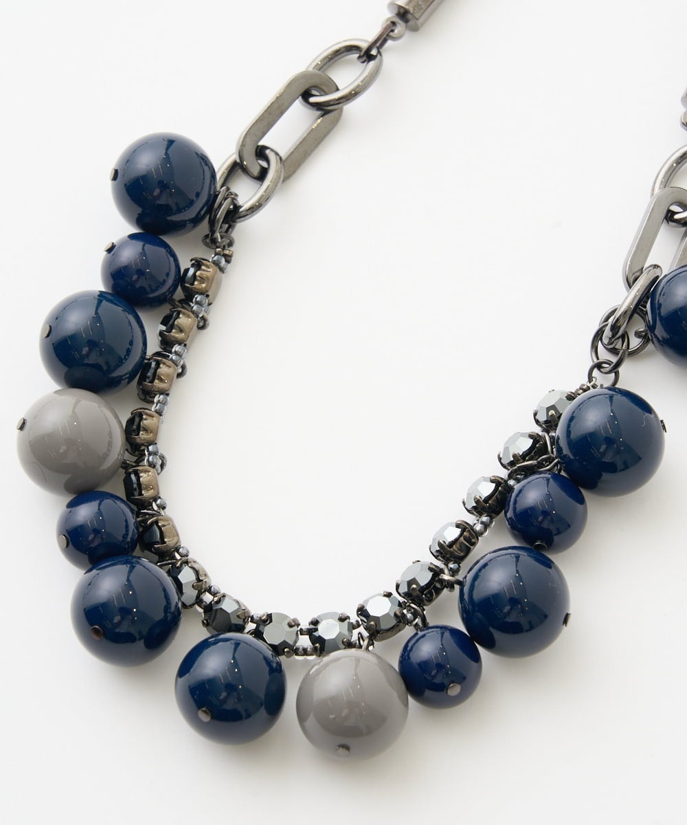 PL2AD05200 CHRISTIAN AUJARD(クリスチャン・オジャール) オーブネックレス ネイビー系