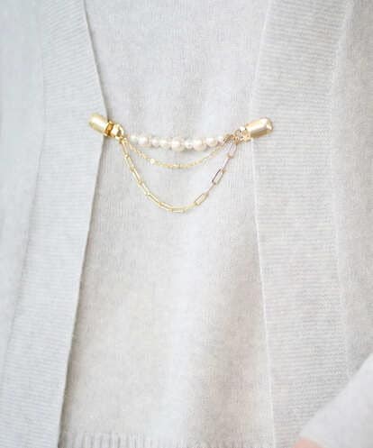 PL2AD07090 CHRISTIAN AUJARD パールチェーンクリップ