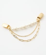 PL2AD07090 CHRISTIAN AUJARD(クリスチャン・オジャール) パールチェーンクリップ アイボリー