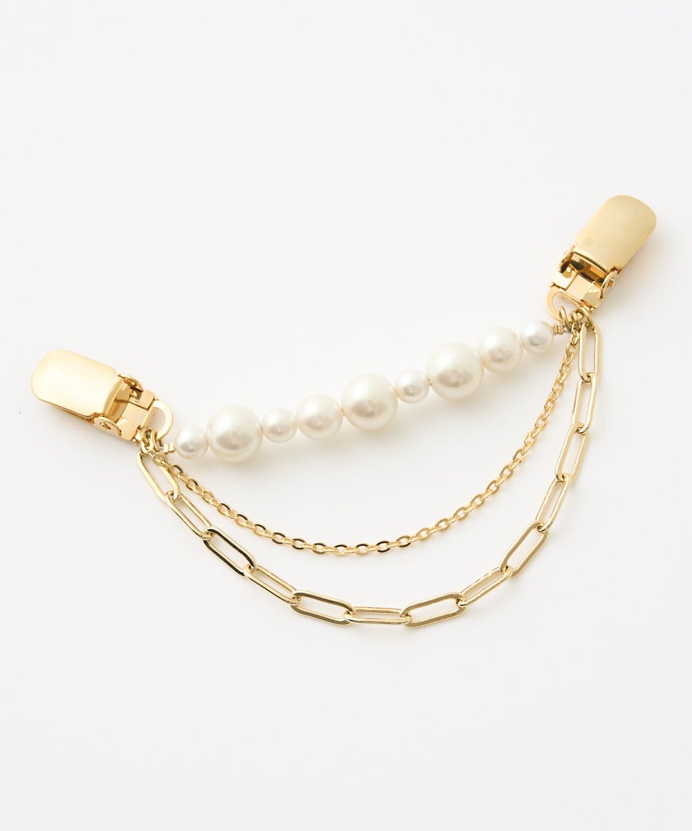 PL2AD07090 CHRISTIAN AUJARD パールチェーンクリップ