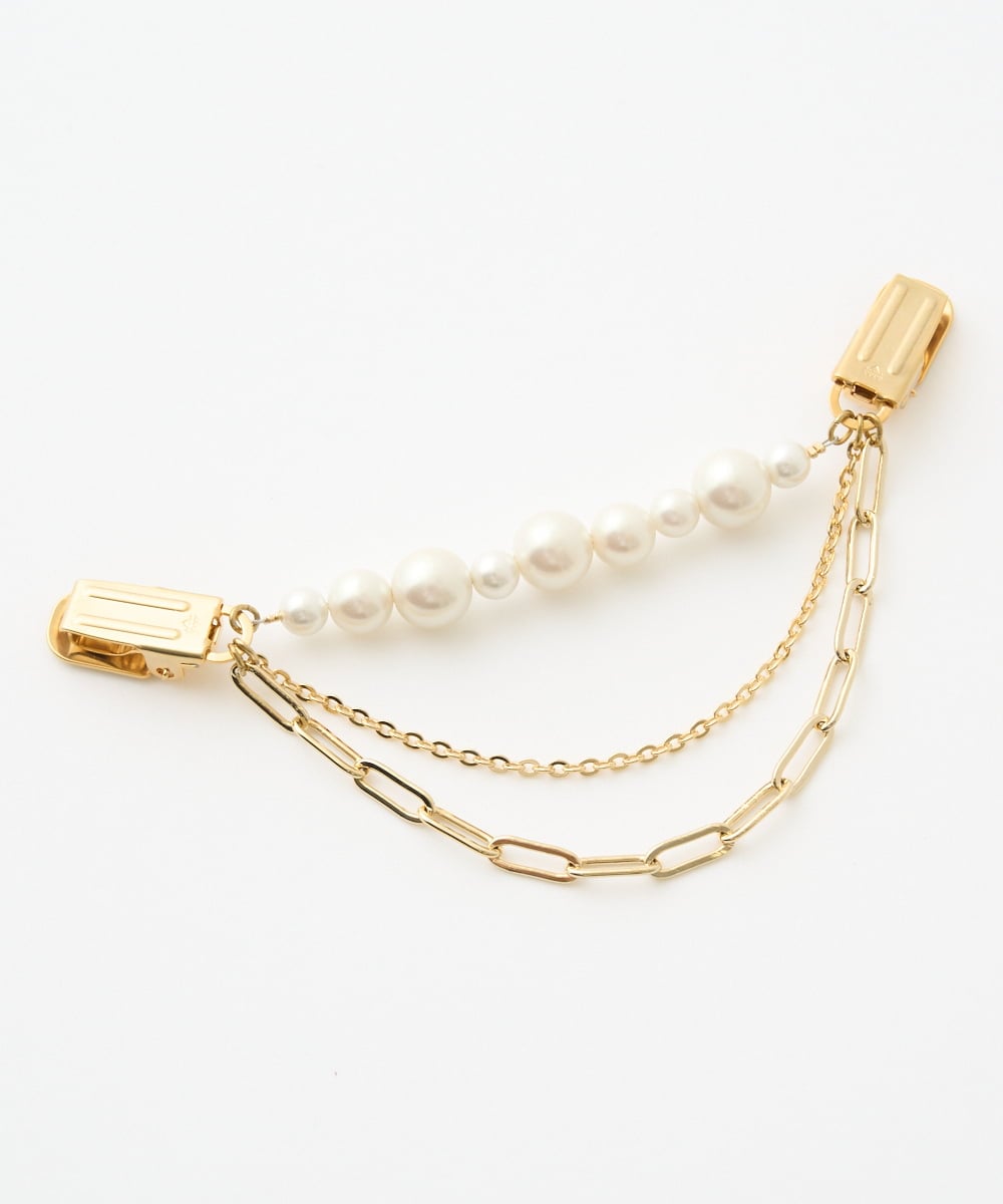 PL2AD07090 CHRISTIAN AUJARD(クリスチャン・オジャール) パールチェーンクリップ アイボリー