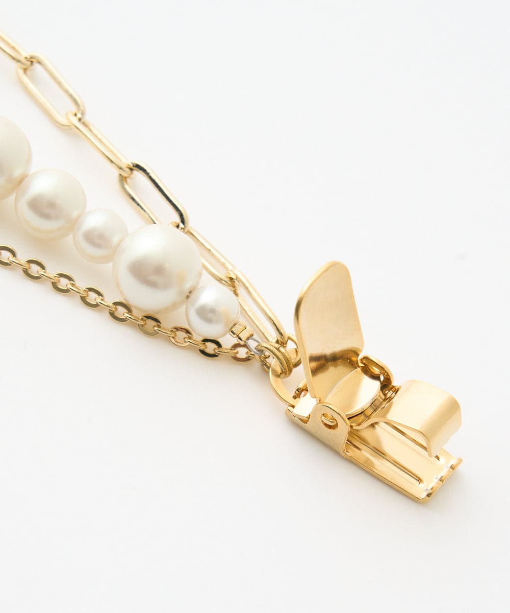 PL2AD07090 CHRISTIAN AUJARD(クリスチャン・オジャール) パールチェーンクリップ アイボリー