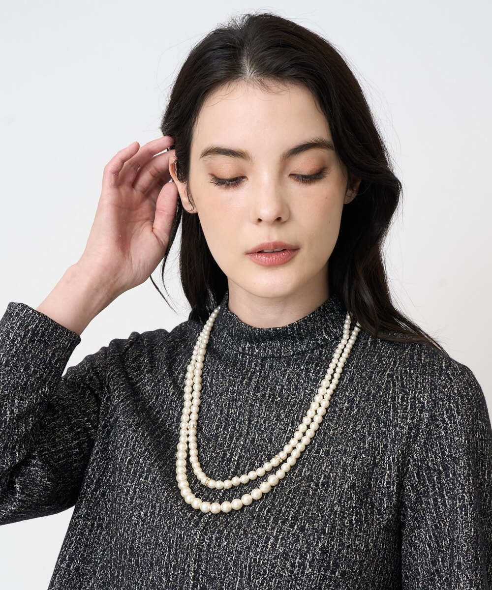 PL2ED10200 CHRISTIAN AUJARD(クリスチャン・オジャール) パール2連ネックレス アイボリー