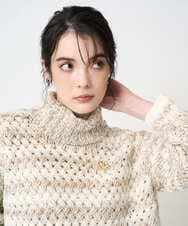 PL2ED11090 CHRISTIAN AUJARD(クリスチャン・オジャール) ツイストサークルブローチ アイボリー×ゴールド