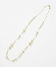 PL2EE01160 CHRISTIAN AUJARD(クリスチャン・オジャール) コットンパールネックレス グリーン×アイボリー系