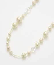 PL2EE01160 CHRISTIAN AUJARD(クリスチャン・オジャール) コットンパールネックレス グリーン×アイボリー系