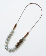 PL2GD21120 CHRISTIAN AUJARD(クリスチャン・オジャール) マーブル＆ウッドネックレス ライトグレー