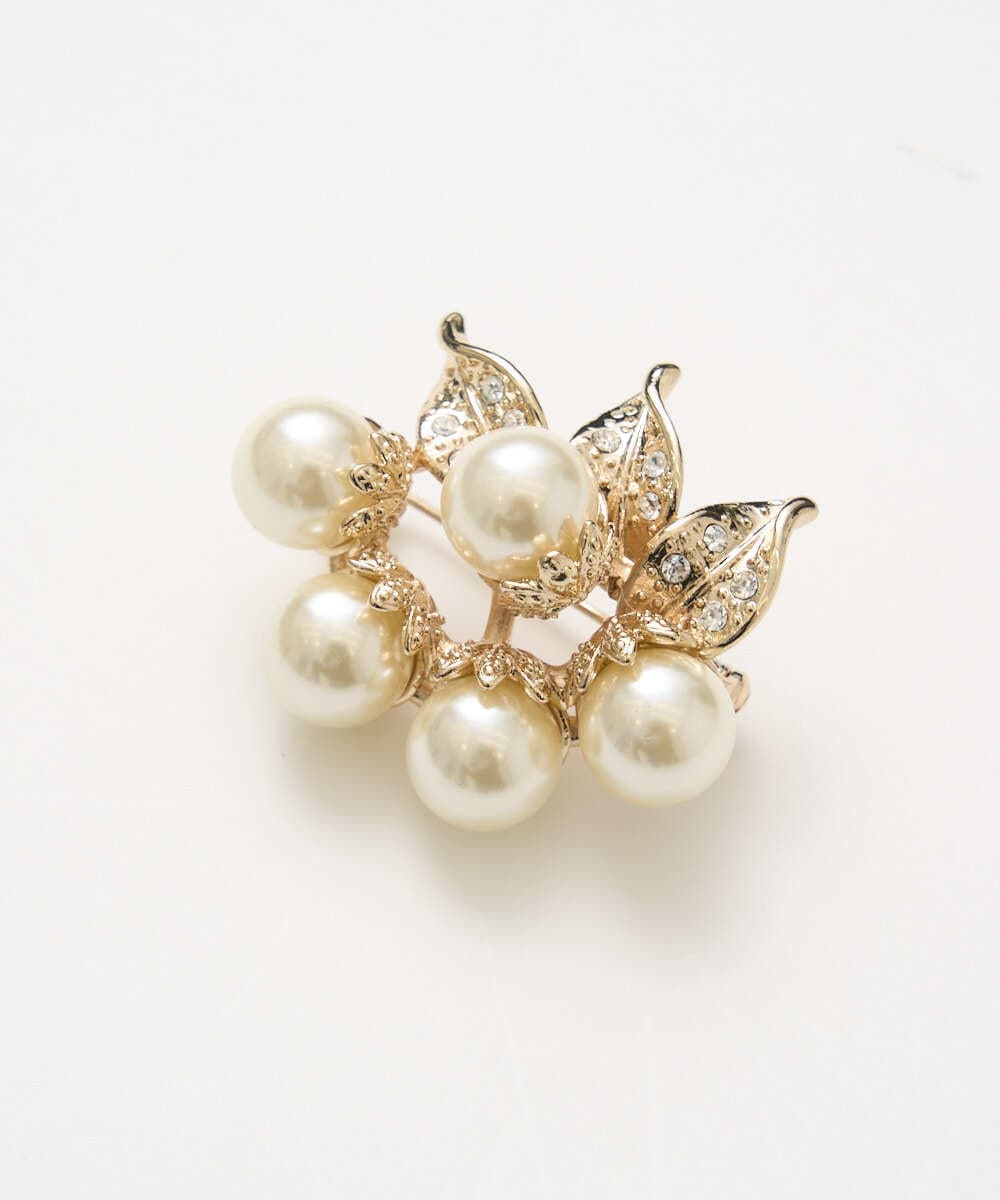 PL2GE04080 CHRISTIAN AUJARD(クリスチャン・オジャール) リーフパールブローチ アイボリー