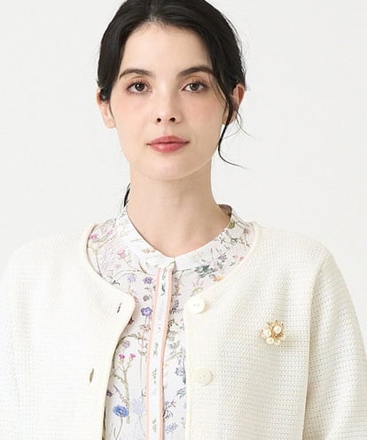 PL2GE04080 CHRISTIAN AUJARD リーフパールブローチ