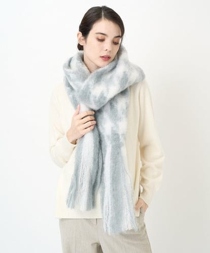 PL3AB23290  モヘヤシャギー千鳥ストール