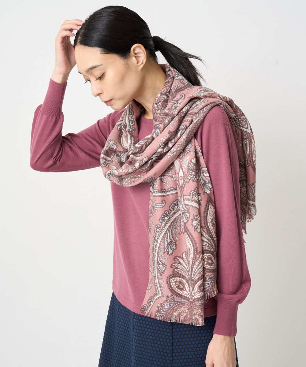 PL3AD03180 CHRISTIAN AUJARD(クリスチャン・オジャール) ペイズリープリントストール ピンク系