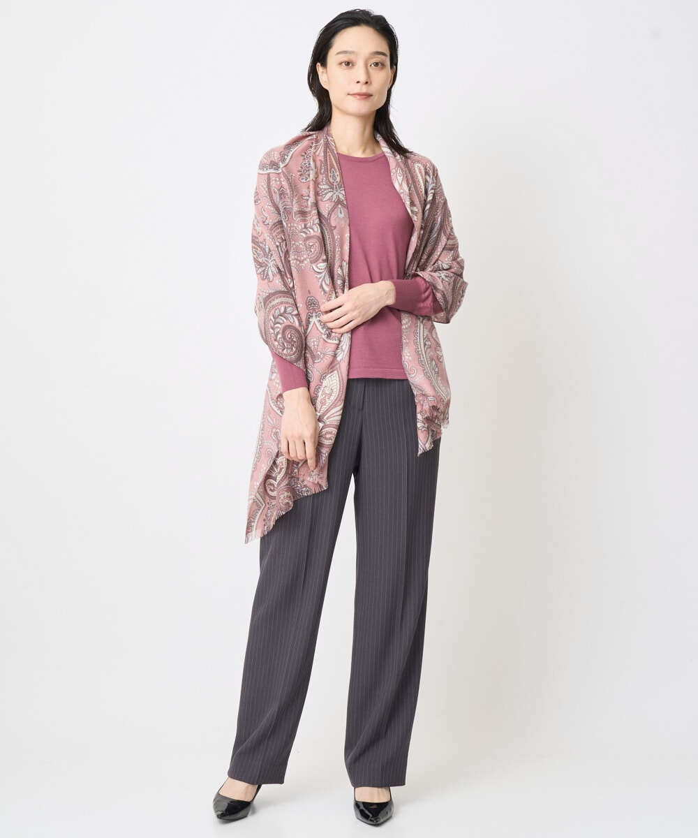 PL3AD03180 CHRISTIAN AUJARD(クリスチャン・オジャール) ペイズリープリントストール ピンク系