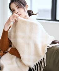 PL3AD08130 CHRISTIAN AUJARD(クリスチャン・オジャール) エアリーバイアスチェックストール ベージュ