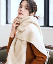 PL3AD08130 CHRISTIAN AUJARD(クリスチャン・オジャール) エアリーバイアスチェックストール ベージュ