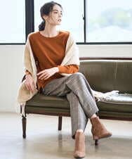 PL3AD08130 CHRISTIAN AUJARD(クリスチャン・オジャール) エアリーバイアスチェックストール ベージュ