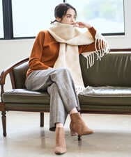 PL3AD08130 CHRISTIAN AUJARD(クリスチャン・オジャール) エアリーバイアスチェックストール ベージュ