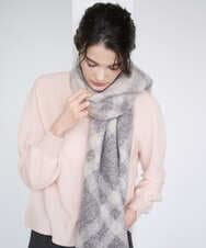 PL3AD08130 CHRISTIAN AUJARD(クリスチャン・オジャール) エアリーバイアスチェックストール ライトグレー