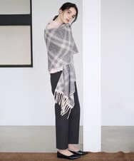 PL3AD08130 CHRISTIAN AUJARD(クリスチャン・オジャール) エアリーバイアスチェックストール ライトグレー