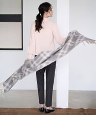 PL3AD08130 CHRISTIAN AUJARD(クリスチャン・オジャール) エアリーバイアスチェックストール ライトグレー