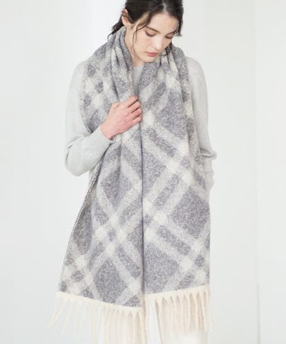 PL3AD08130 CHRISTIAN AUJARD エアリーバイアスチェックストール