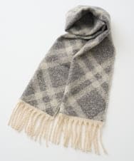 PL3AD08130 CHRISTIAN AUJARD(クリスチャン・オジャール) エアリーバイアスチェックストール ライトグレー