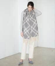 PL3AD08130 CHRISTIAN AUJARD(クリスチャン・オジャール) エアリーバイアスチェックストール ライトグレー